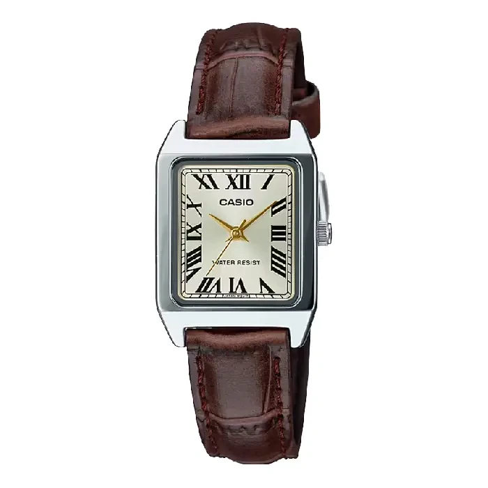 Casio Casio LTP-V007L-9BUDF Analog Watch - Gold Dial - Brown Leather Strap | LTP-V007L-9BUDF - Other - Lebanon