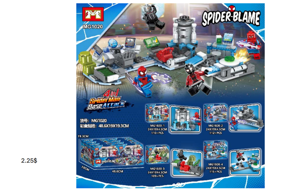 MG Spider-Blame 4-in-1 Base Attack Building Blocks Set 446+ Pieces | MG1020 - Home & Kitchen - Lebanon