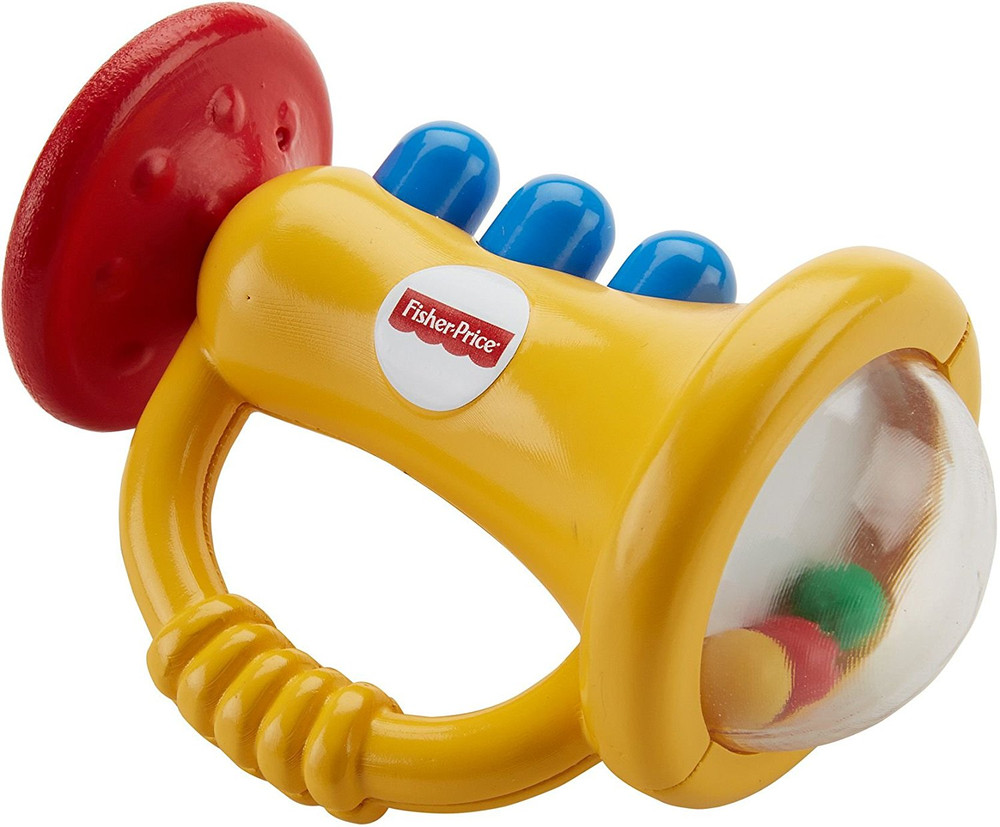 Fisher Price Fisher-Price Teethe 'n Rattle Trumpet Baby Teether & Rattle | DRF17 - Toys & Games - Lebanon