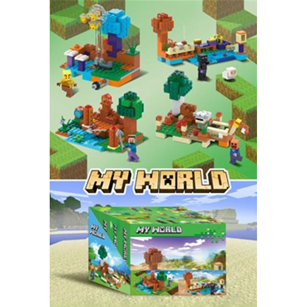 My World Pixel Building Blocks 4-Piece Scene Set - 72 Pieces | 2503/2 - Toys & Games - Lebanon