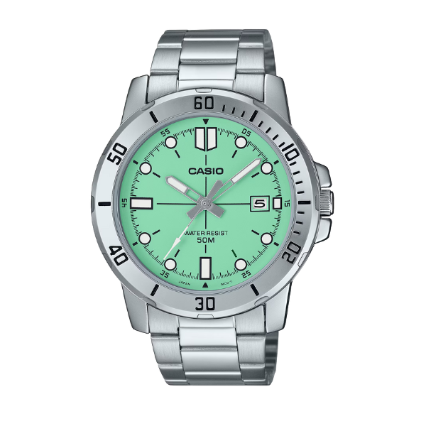 Casio Casio Men 3H Watch - Green / Silver | MTP-VD01D-3E1VUD - Other - Lebanon