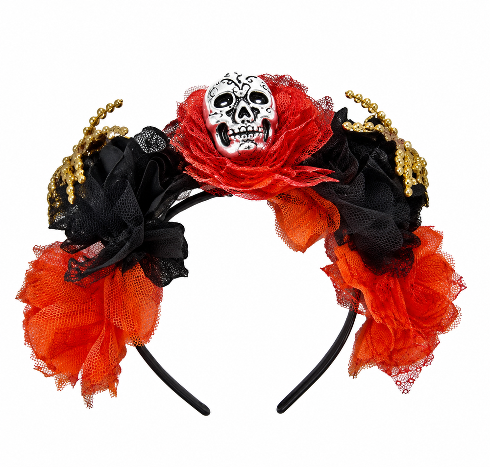 Halloween Pumpkin Mask with Red Feather Trim | AL2618 - Toys & Games - Lebanon