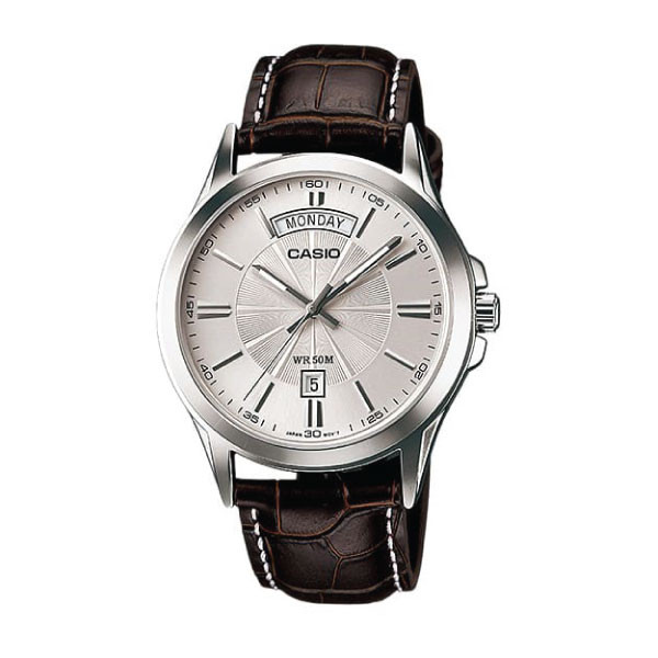 Casio Casio Men 3H Watch - Silver / White / Brown | MTP-1381L-7AVDF - Other - Lebanon