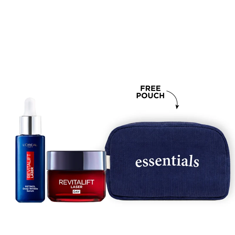 L'Oréal L'Oréal Paris Revitalift Laser Day Cream & Night Serum Bundle with Pouch - Beauty & Personal Care - Lebanon