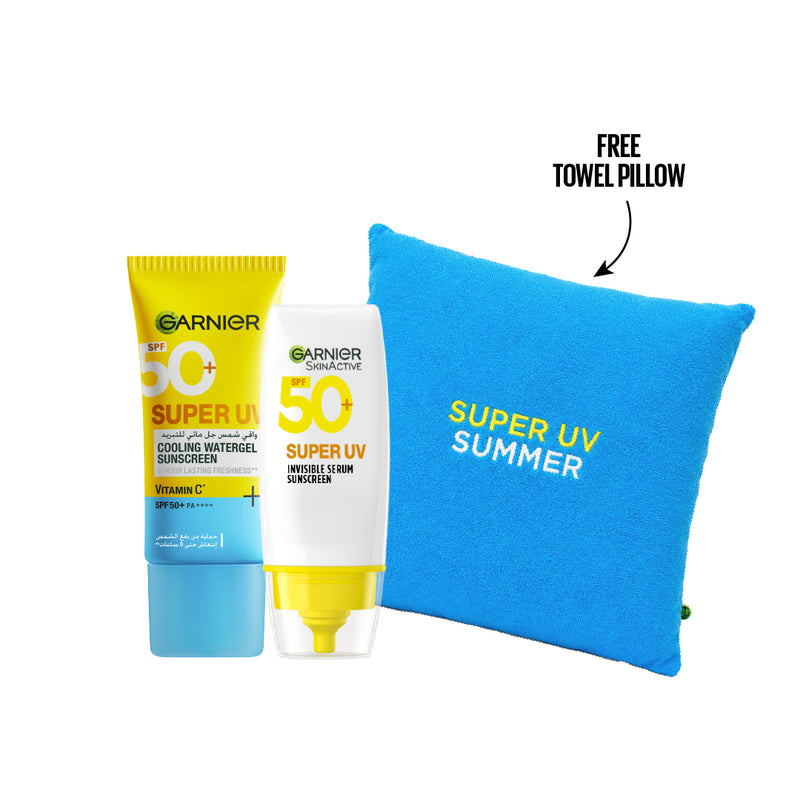 Garnier Garnier Super UV Cooling Gel + Invisible Serum Vitamin C Sunscreen Duo Bundle - Beauty & Personal Care - Lebanon