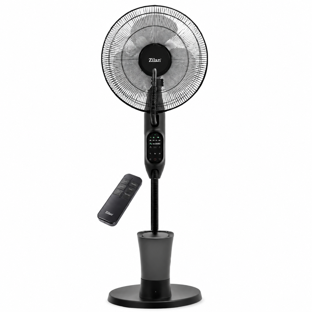 Zilan Zilan Stand Mist Fan 16" 75W 2.8L with Remote Control - Black | ZLN0977 - Home & Kitchen - Lebanon