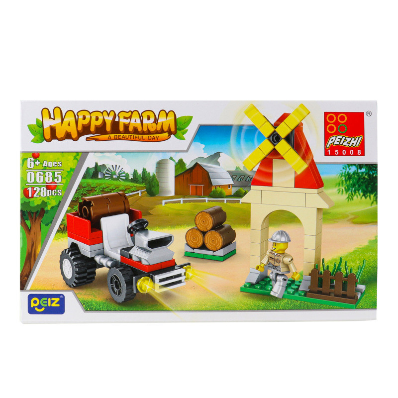 Happy Farm Tractor & Windmill Building Blocks Set | 0685-1 - Toys & Games - Lebanon