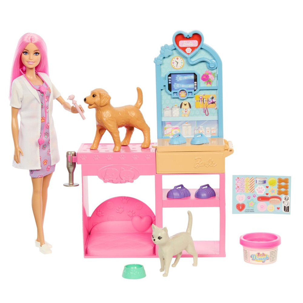 Barbie Barbie Fast Cast Veterinarian Clinic Playset with Doll, 2 Pets & 10+ Accessories | JFX93 - Toys & Games - Lebanon