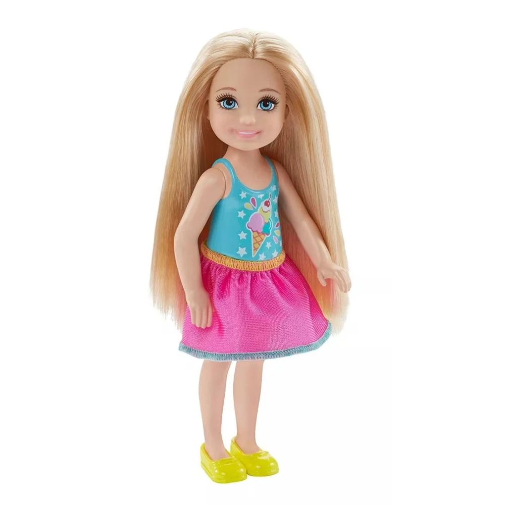 Barbie Barbie Club Chelsea Blonde Doll with Ice-Cream Top & Pink Skirt | DWJ27 - Beauty & Personal Care - Lebanon