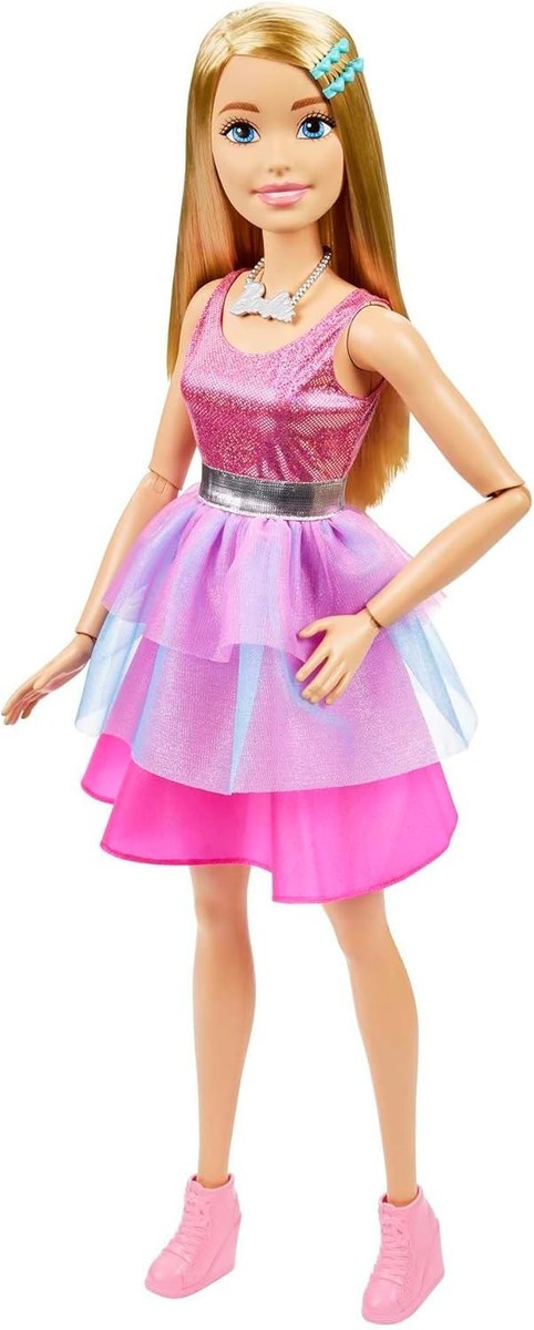 Barbie Barbie Large Doll 28" with Blond Hair & Shimmery Pink Dress | HJY02 - Toys & Games - Lebanon