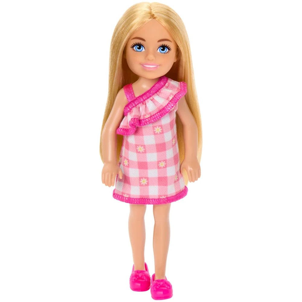 Barbie Barbie Club Chelsea Blonde Doll with Pink Checkered Dress | HXM95 - Toys & Games - Lebanon
