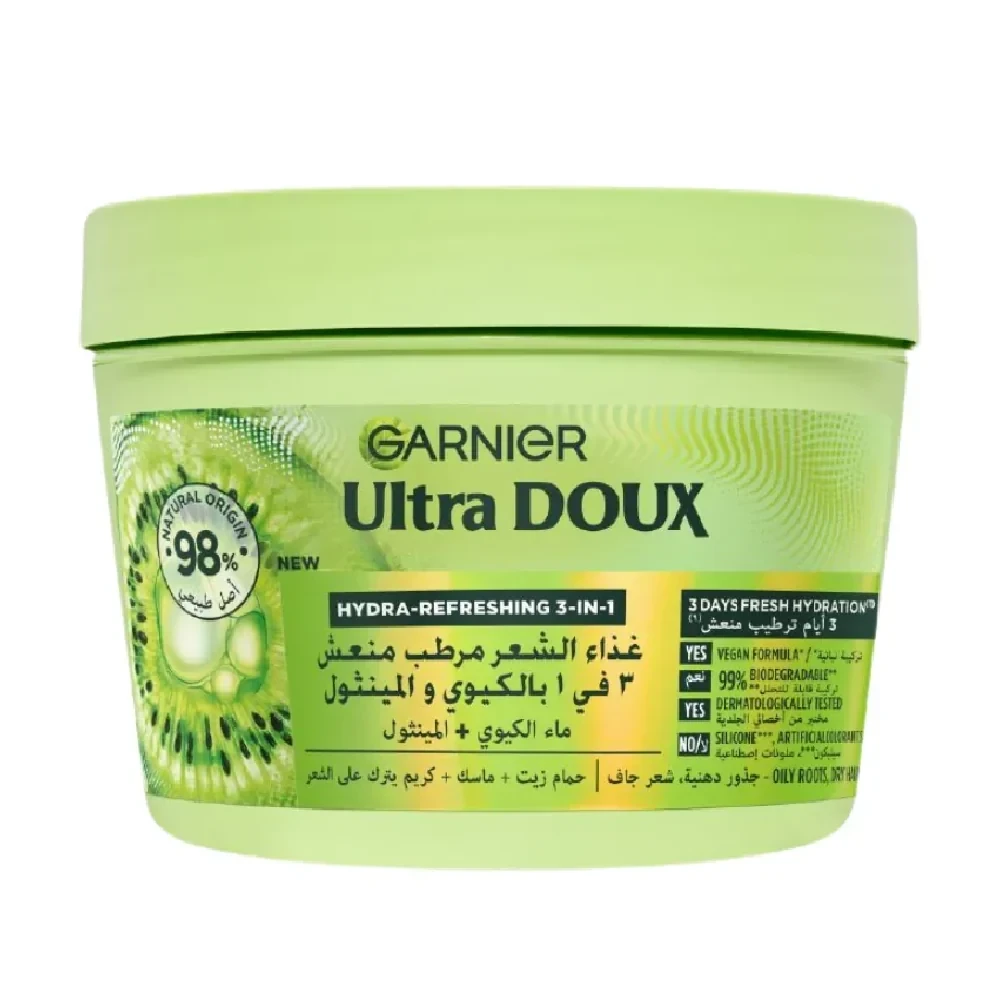 NARTA Garnier Ultra Doux Hair Food Kiwi & Menthol Hair Mask 390ml - Beauty & Personal Care - Lebanon