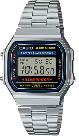 Casio Casio Digital Watch – Silver Case, Black Dial & Silver Bracelet | A168WA-1WDF - Phones & Wearables - Lebanon