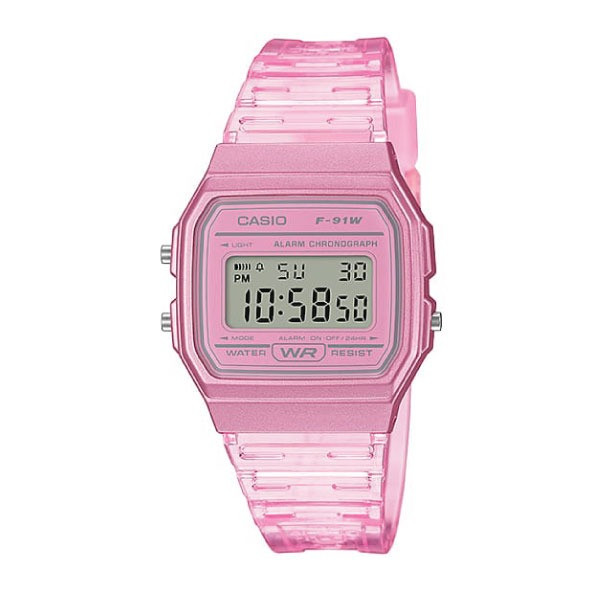 Casio Casio Digital Watch – Pink Case, Dial & Resin Strap | F-91WS-4DF - Phones & Wearables - Lebanon