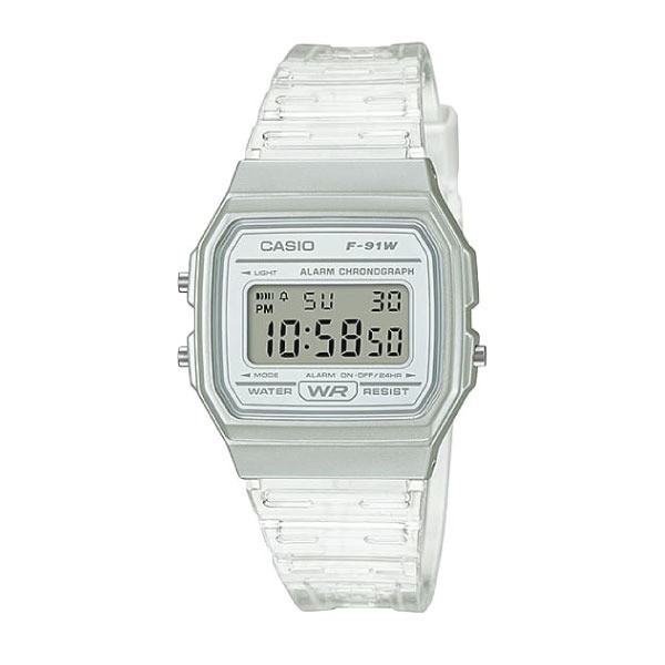 Casio Casio Digital Watch – Silver Case, Silver Dial & Resin Strap | F-91WS-7DF - Phones & Wearables - Lebanon