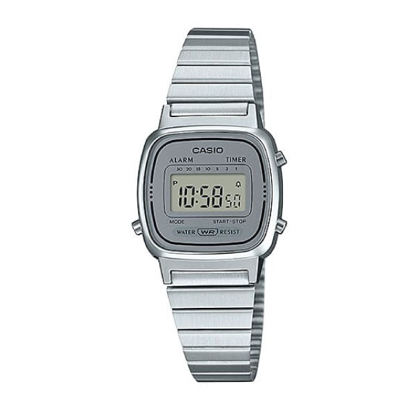 Casio Casio Digital Watch – Stainless-Steel Case, Silver Dial & Bracelet | LA670WA-7DF - Phones & Wearables - Lebanon
