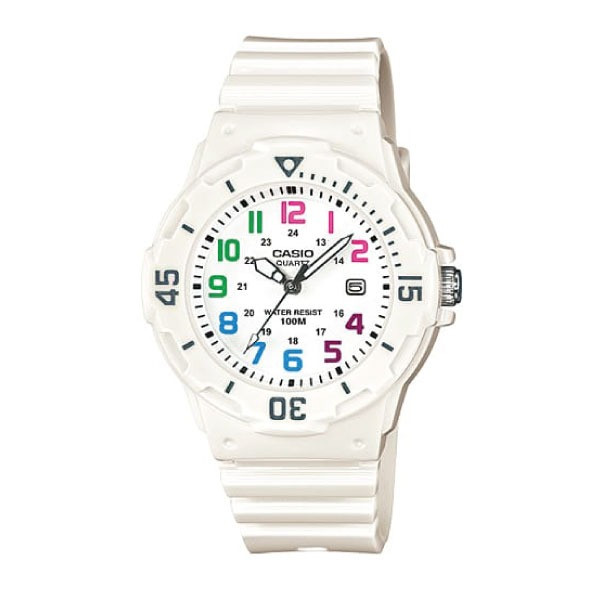 Casio Analog Watch – White Case, Dial & Strap | LRW-200H-7BVDF