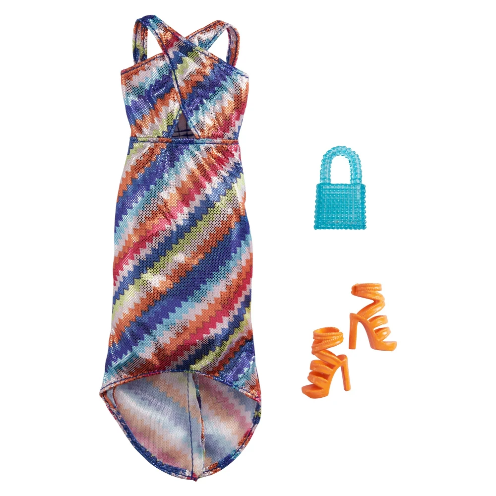 Barbie Barbie Fashion Pack with Shimmery Striped Maxi Dress & Accessories | GRC03 - Toys & Games - Lebanon