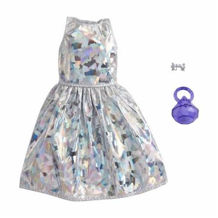 Barbie Barbie Fashion Pack with Iridescent Silvery Dress & Accessories | GRC02 - Toys & Games - Lebanon