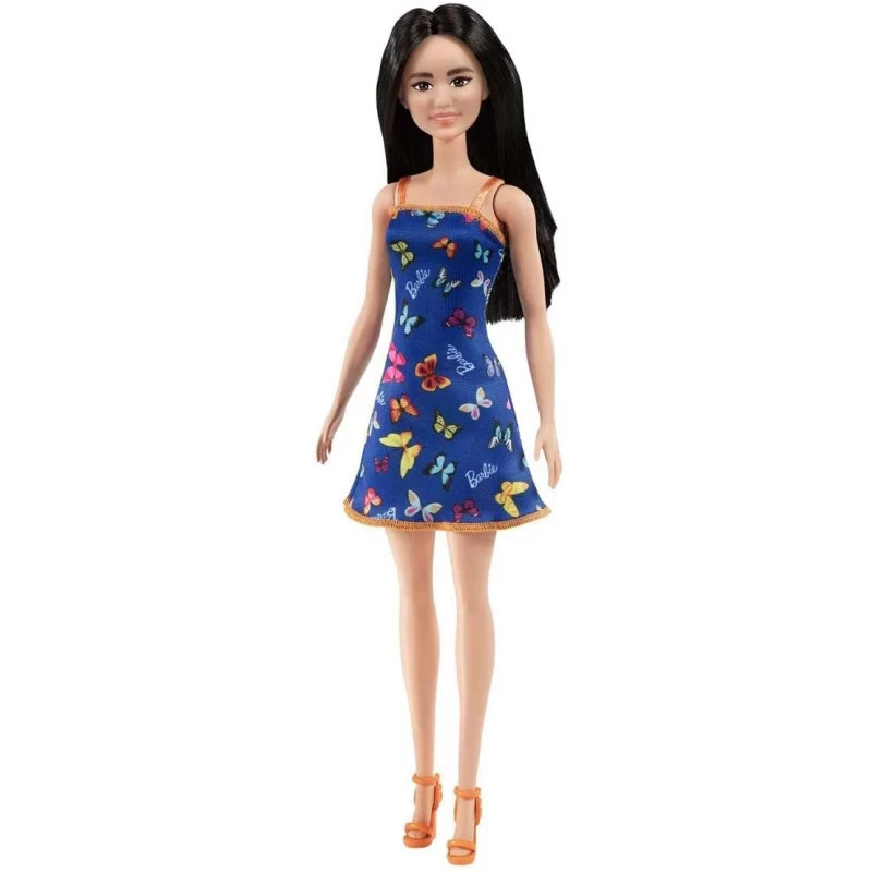 Barbie Barbie Entry Doll with Dark Brunette Hair & Blue Butterfly Dress | HBV06 - Toys & Games - Lebanon