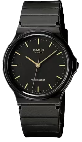 Casio Analog Watch – Black Case, Dial & Resin Strap | MQ-24-1ELDF