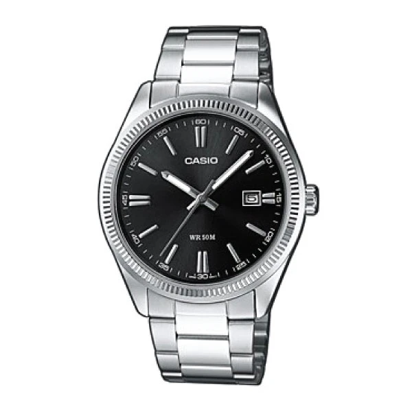 Casio Analog Watch – Stainless-Steel Case, Black Dial & Bracelet | MTP-1302D-1A1VDF