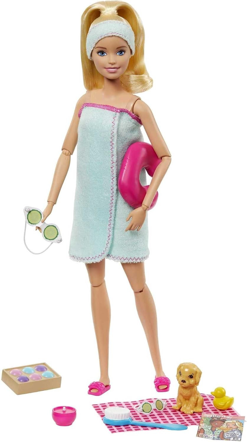 Barbie Barbie Spa Doll with Blonde Hair, Puppy & 9 Accessories | GJG55 - Toys & Games - Lebanon