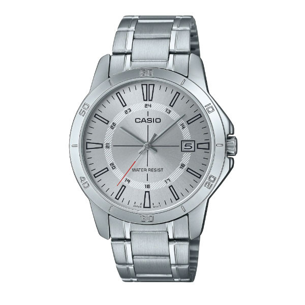 Casio Analog Watch – Silver Dial & Stainless-Steel Bracelet | MTP-V004D-7CUDF