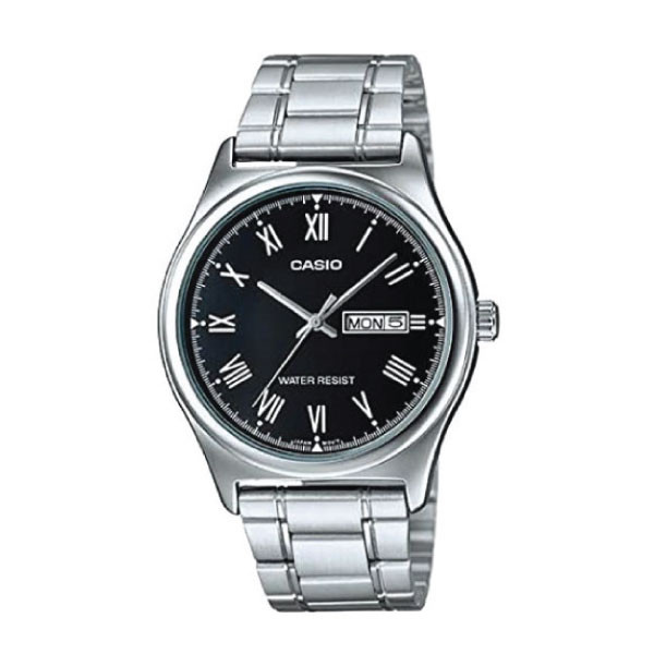 Casio Analog Watch – Black Dial & Stainless-Steel Bracelet | MTP-V006D-1BUDF