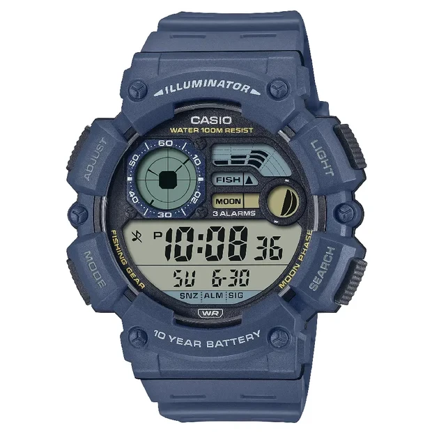 Casio Casio Digital Watch – Blue Case, Black Display & Blue Resin Strap | WS-1500H-2AVDF - Phones & Wearables - Lebanon