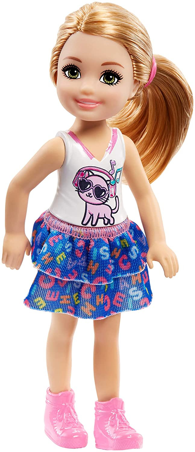 Barbie Barbie Club Chelsea Cat Shirt Doll with Blonde Hair & Floral Skirt | FRL82 - Toys & Games - Lebanon