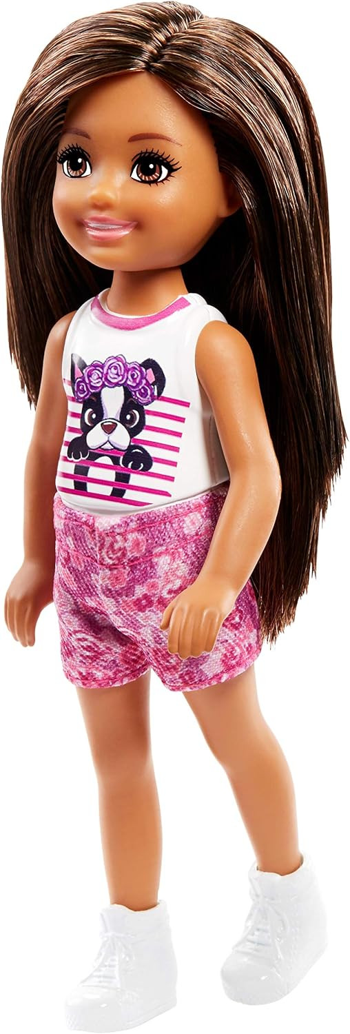 Barbie Barbie Club Chelsea Brunette with Puppy Top Doll | FRL81 - Toys & Games - Lebanon