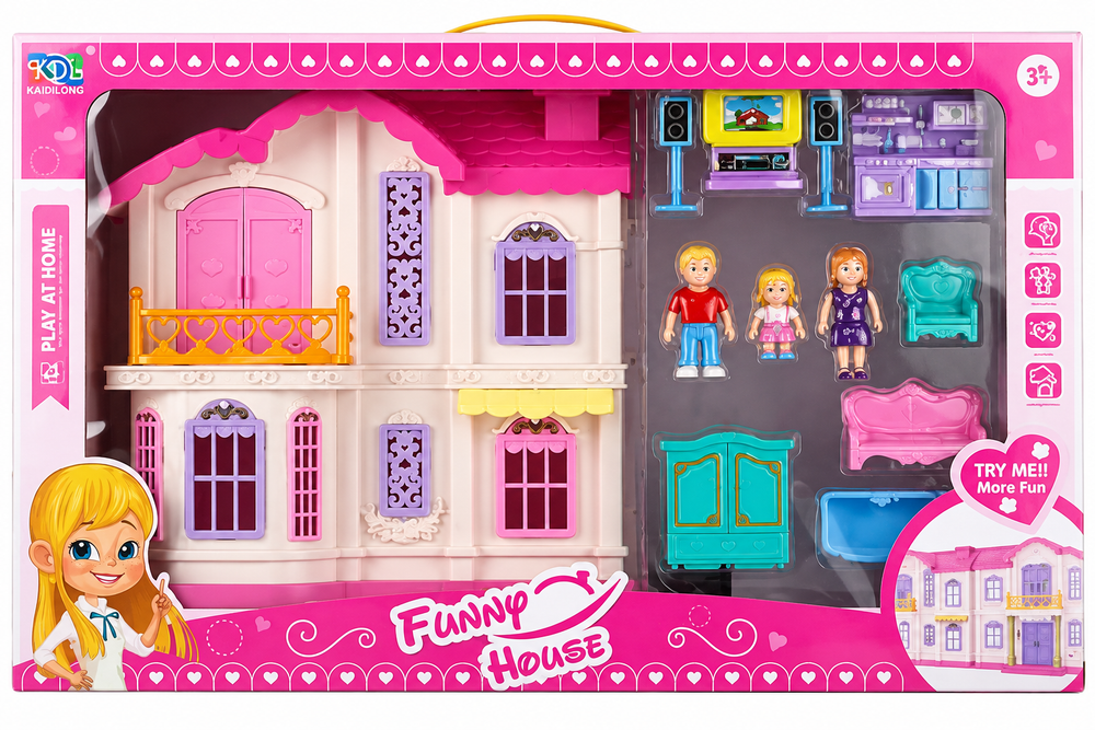 Funny House Dollhouse Playset with Figures & Furniture | KDL39-53 - Toys & Games - Lebanon