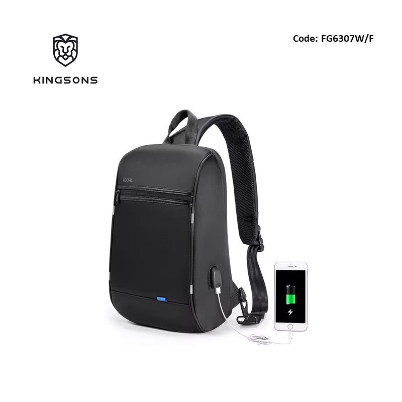VGOAL 15.6-Inch Laptop Backpack - Water-Resistant, Anti-Theft, USB Charging Port - Black | FG6307W
