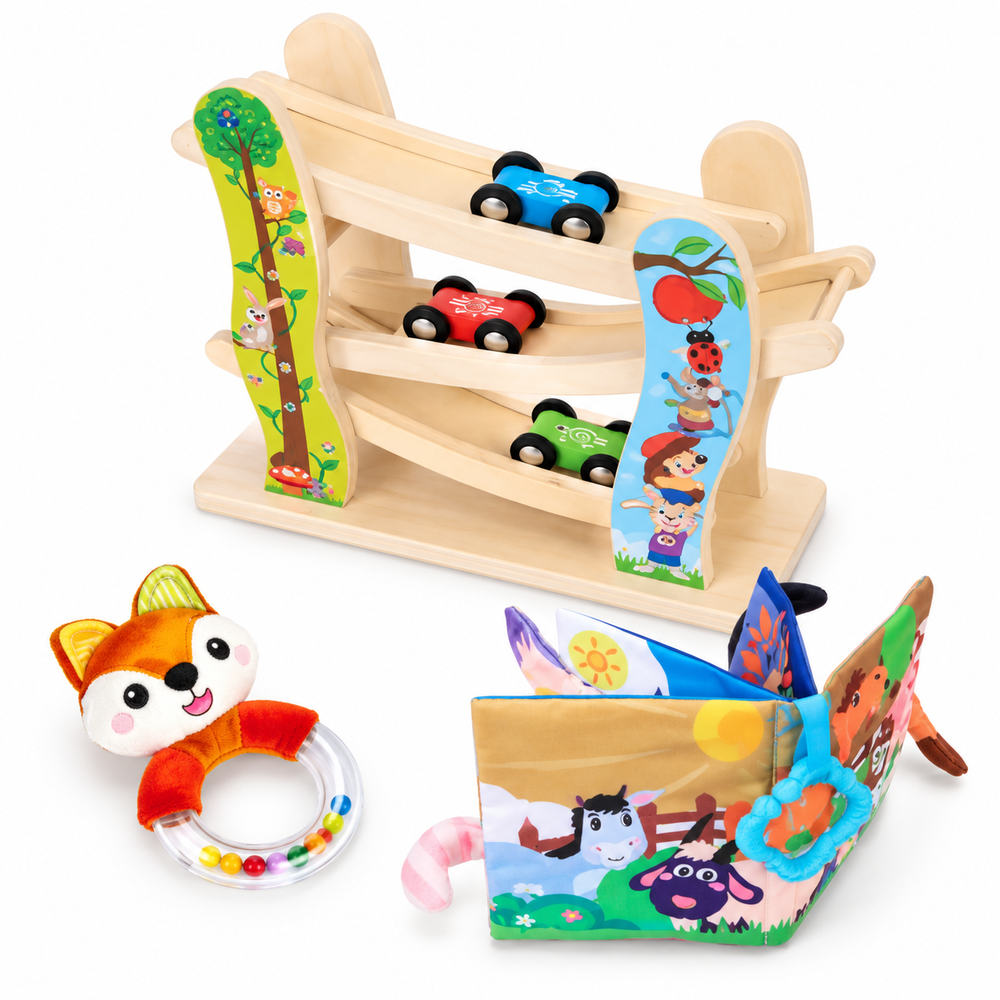 Meying Montessori Play Box Baby Activity Set with Car Ramp & Rattle | 658-309 - Toys & Games - Lebanon