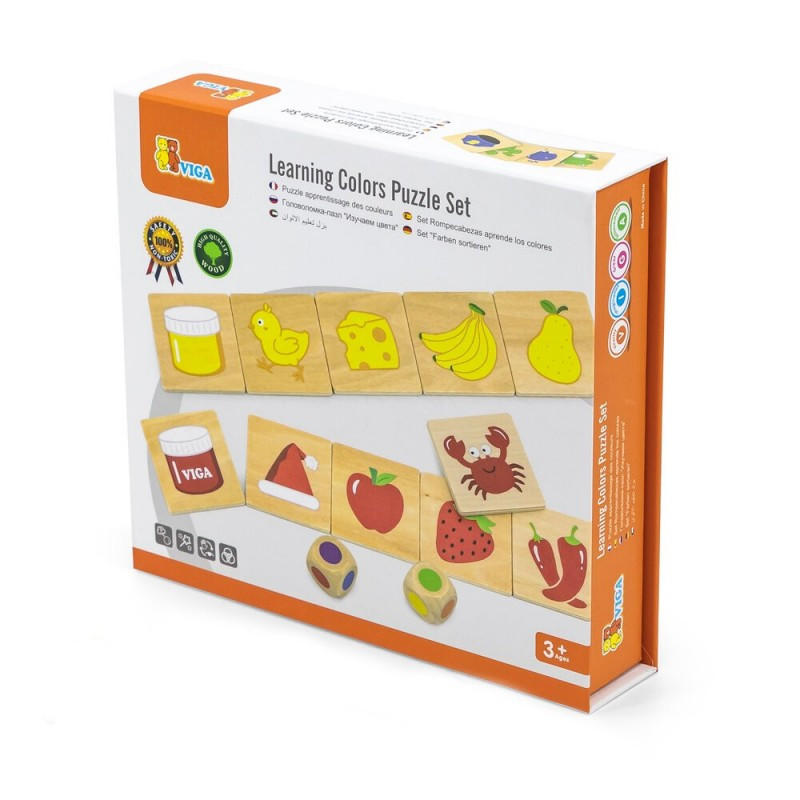 Viga Viga Learning Colors Wooden Puzzle Set - 24 Pieces | 44505 - Toys & Games - Lebanon
