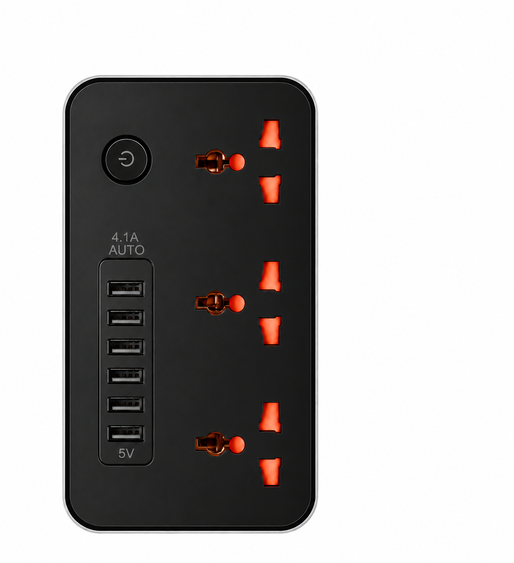 Z64 3 Power Socket with 6 USB Ports & 2m Cable - Black - Other - Lebanon