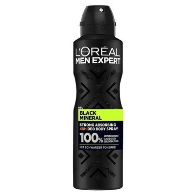 L'Oréal L'Oréal Paris Men Expert Black Mineral Deodorant Spray for Men 150ml | H0000480 - Beauty & Personal Care - Lebanon