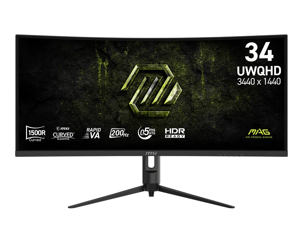 MSI MSI MAG 342CQRF E20 34″ Curved Gaming Monitor, 200Hz WQHD (3440 X1440), 0.5ms GTG, Curve 1500R, Rapid VA - Computers & Tech - Lebanon