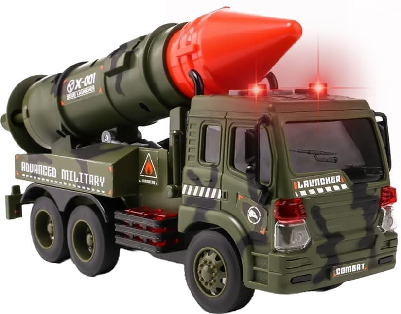 Missile Launch Vehicle Toy Truck with Light & Sound - Green | YF3093B - Toys & Games - Lebanon