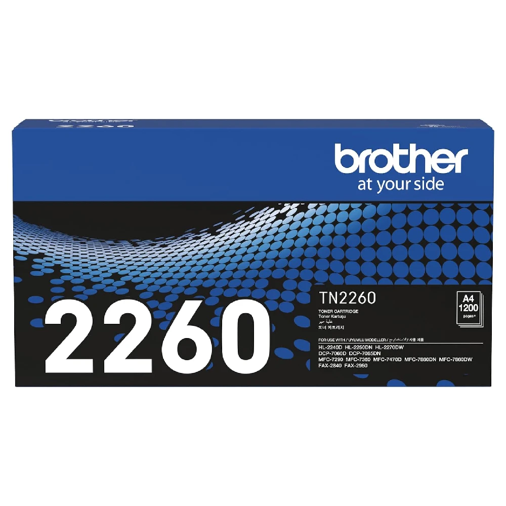 Brother 1,200 Page Original Toner Cartridge for FAX-2840 FAX-2950 HL-2130 DCP-7055 DCP-L7065 | TN-2260