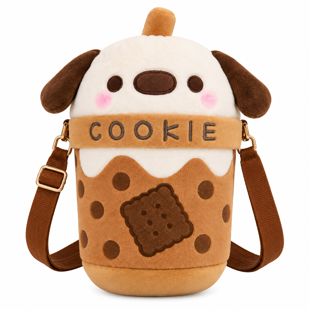 Cute Cookie Puppy Plush Crossbody Bag - Brown | Z1184 - Toys & Games - Lebanon