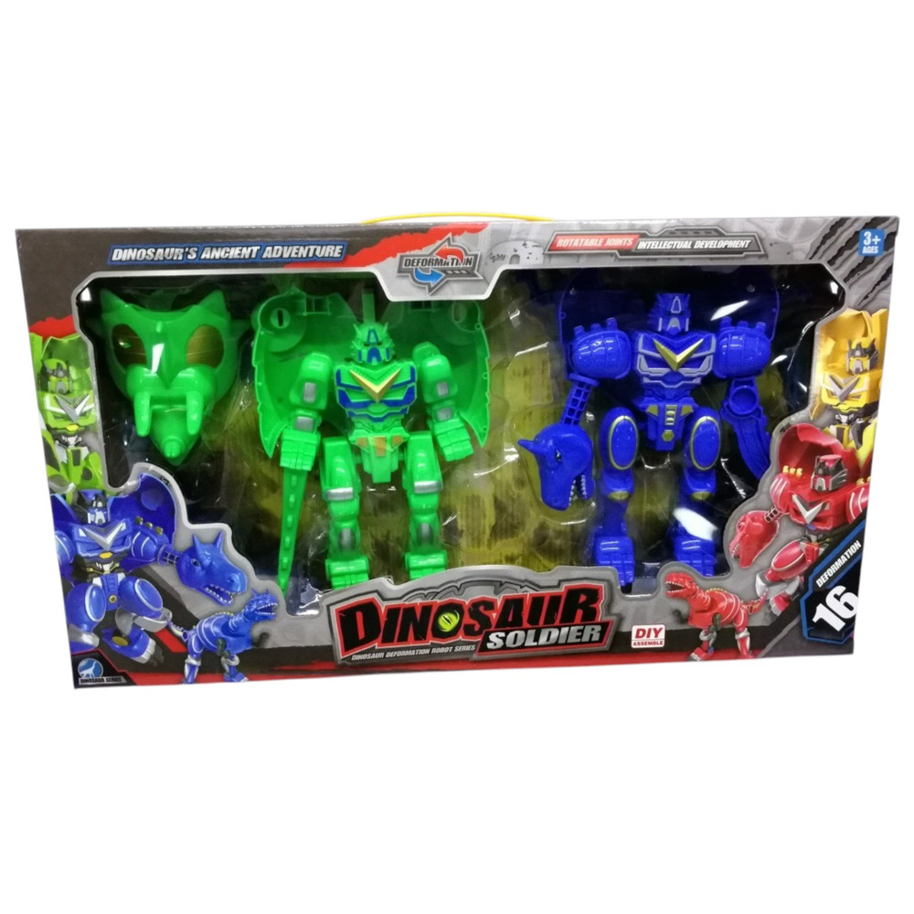 Dinosaur Soldier 2-Piece Transforming Robot & Dinosaur Playset | XK999-5 - Toys & Games - Lebanon