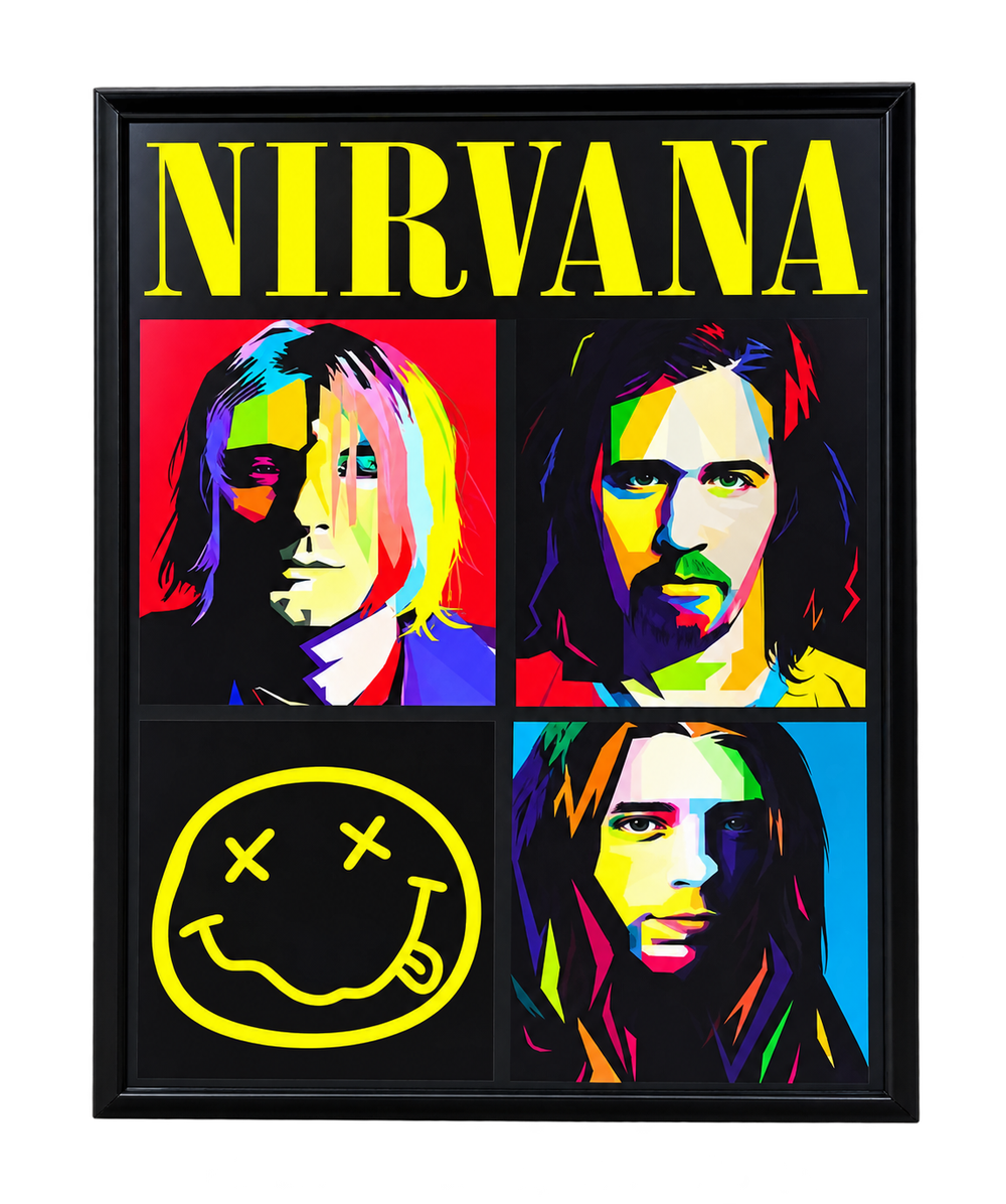 Nirvana Nirvana Pop Art Framed Wall Art Picture | Z1305 - Home & Kitchen - Lebanon