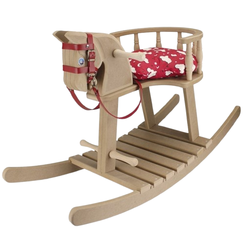 Kids Wooden Rocking Horse with Padded Seat & Footrest | OK112535 - Toys & Games - Lebanon