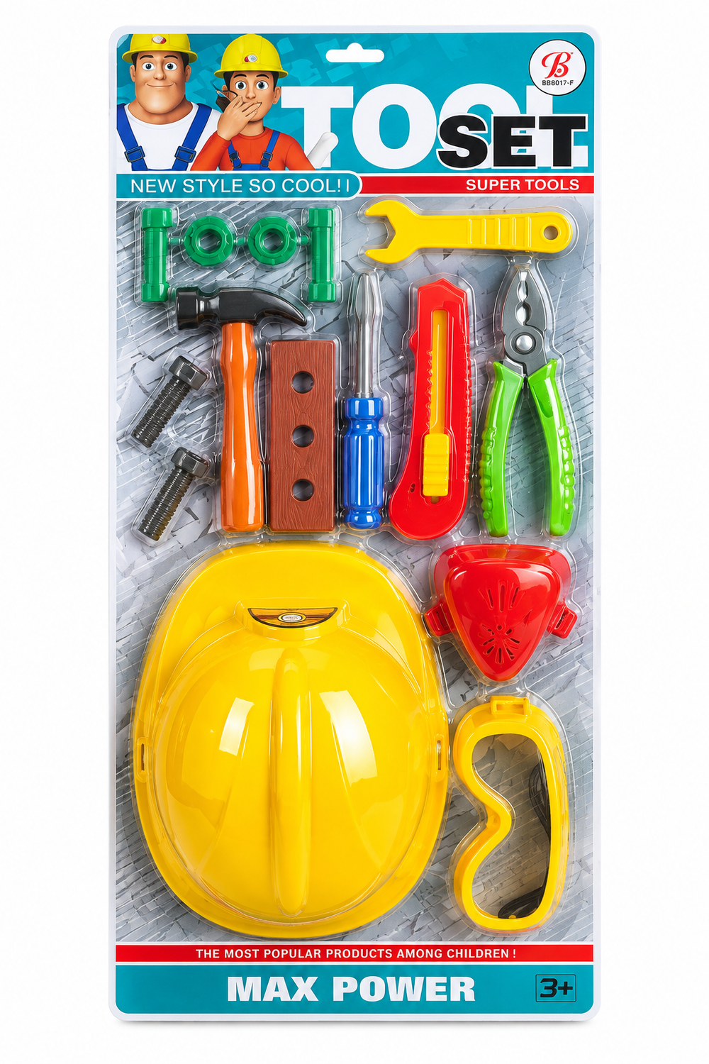 Kids Construction Tool Kit Set with Toy Construction Helmet | BB8017-F - Toys & Games - Lebanon