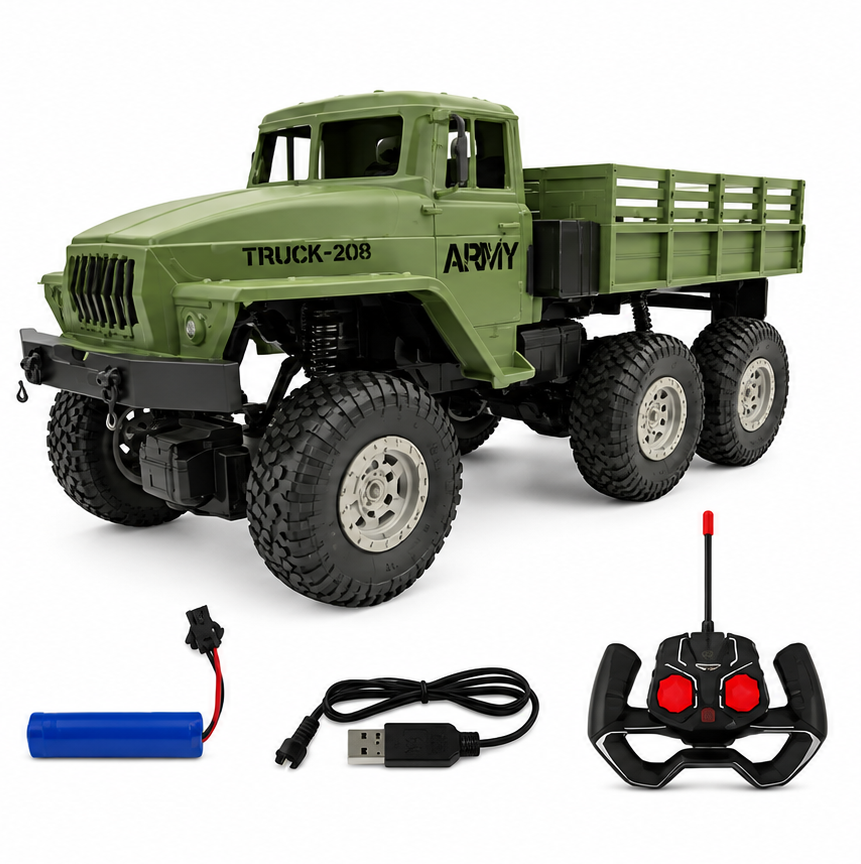 6-Wheel Remote Control Army Truck Toy | BJL208 - Toys & Games - Lebanon