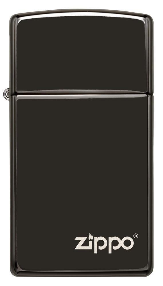 Zippo Zippo Slim High Polish Black Abyss Logo Windproof Lighter | 28124ZL - Home & Kitchen - Lebanon