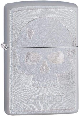 Zippo Zippo Skull Design Silver Finish Windproof Lighter | 29858 - Home & Kitchen - Lebanon