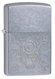 Zippo Zippo Skull Wrenches Laser Engraved Street Chrome Windproof Lighter | 29693 - Home & Kitchen - Lebanon